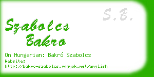 szabolcs bakro business card